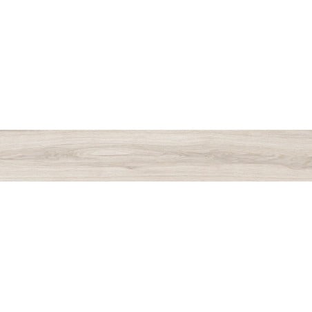 Mexen Hirera Gres blanc émaillé rectifié G1, carreau aspect bois pour sol et mur 120 x 20 cm, mat - TL611-120-020-09