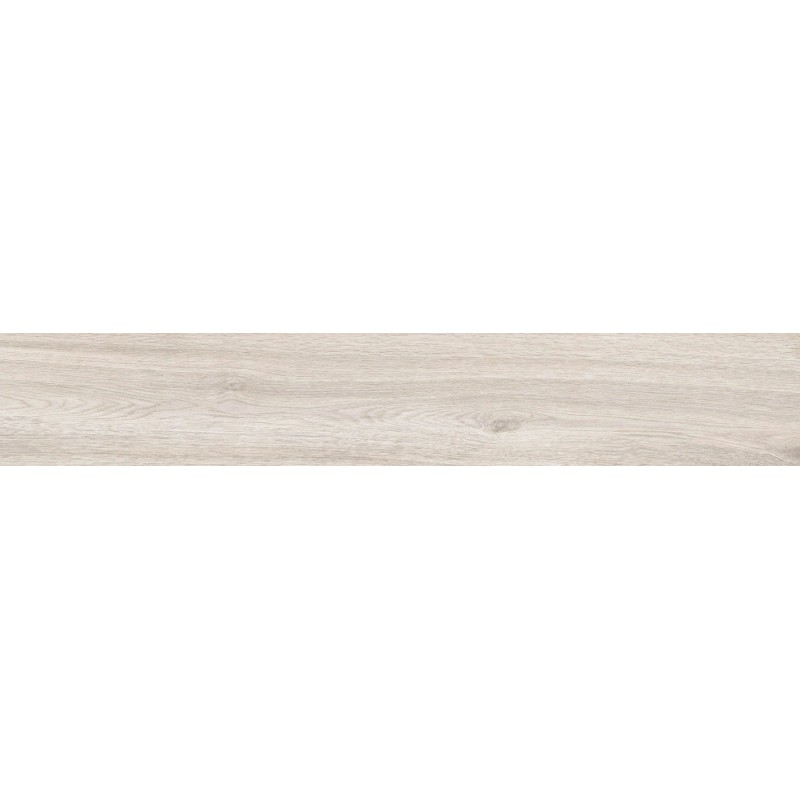 Mexen Hirera Gres blanc émaillé rectifié G1, carreau aspect bois pour sol et mur 120 x 20 cm, mat - TL611-120-020-09