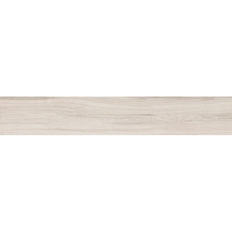 Mexen Hirera Gres blanc émaillé rectifié G1, carreau aspect bois pour sol et mur 120 x 20 cm, mat - TL611-120-020-09