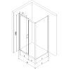 Mexen Apia cabine de douche coulissante 90 x 80 cm, transparent, chromé + receveur Flat, noir - 840-090-080-01-00-4070