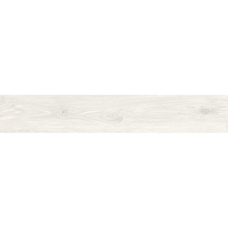 Mexen Savana Carrelage émaillé Bianco rectifié G1, carreau effet bois pour sol et mur 120 x 20 cm, carving - TL614-120-020-00