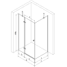 Mexen Roma cabine de douche à porte battante 70 x 80 cm, transparent, chrome + receveur Flat - 854-070-080-01-00-4010