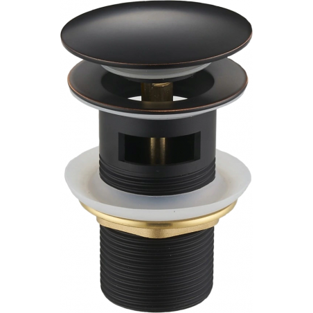 Mexen bouchon rond clic-clack avec trop-plein, Noire antique - 79920-79
