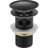 Mexen bouchon rond clic-clack avec trop-plein, Noire antique - 79920-79