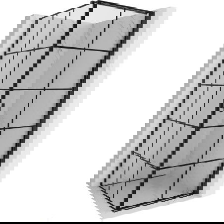 Mexen Mist-B cabine de douche battante droite 80 x 80 cm, grille noire, noir - 8A2T-080-080-70-77-P