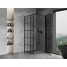 Mexen Mist-B cabine de douche pivotante droite 100 x 100 cm, grille noire, noir - 8A2T-100-100-70-77-P