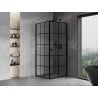 Mexen Mist-B cabine de douche pivotante droite 100 x 100 cm, grille noire, noir - 8A2T-100-100-70-77-P