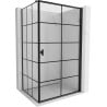 Mexen Mist-B  cabine de douche battante droite 100 x 80 cm, grille noire, noir - 8A2T-100-080-70-77-P