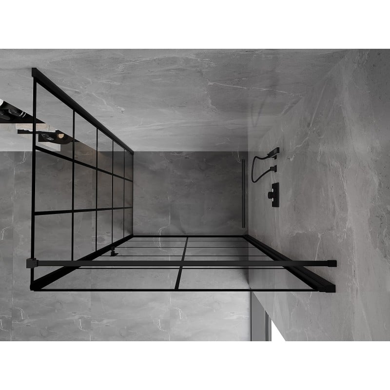 Mexen Mist-B cabine de douche pivotante droite 70 x 85 cm, grille noire, noir - 8A2T-070-085-70-77-P