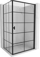 Mexen Mist-B cabine de douche pivotante droite 80 x 90 cm, grille noire, noire - 8A2T-080-090-70-77-P