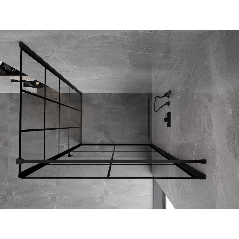 Mexen Mist-B cabine de douche à charnière droite 100 x 110 cm, grille noire, noir - 8A2T-100-110-70-77-P