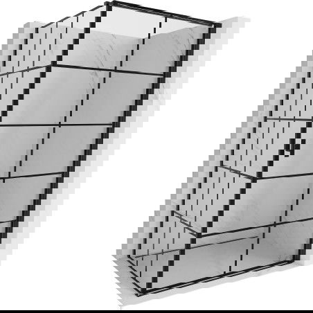 Mexen Mist-B cabine de douche pivotante droite 90 x 120 cm, grille noire, noire - 8A2T-090-120-70-77-P