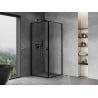 Mexen Mist-B cabine de douche pivotante gauche 90 x 90 cm, cadre noir, noir - 8A2T-090-090-70-70-L