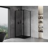 Mexen Mist-B cabine de douche pivotante gauche 90 x 90 cm, cadre noir, noir - 8A2T-090-090-70-70-L