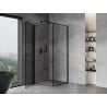Mexen Mist-B cabine de douche pivotante gauche 90 x 90 cm, cadre noir, noir - 8A2T-090-090-70-70-L