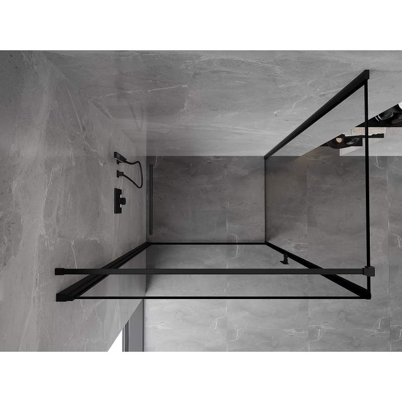 Mexen Mist-B cabine de douche pivotante gauche 80 x 85 cm, cadre noir, noir - 8A2T-080-085-70-70-L