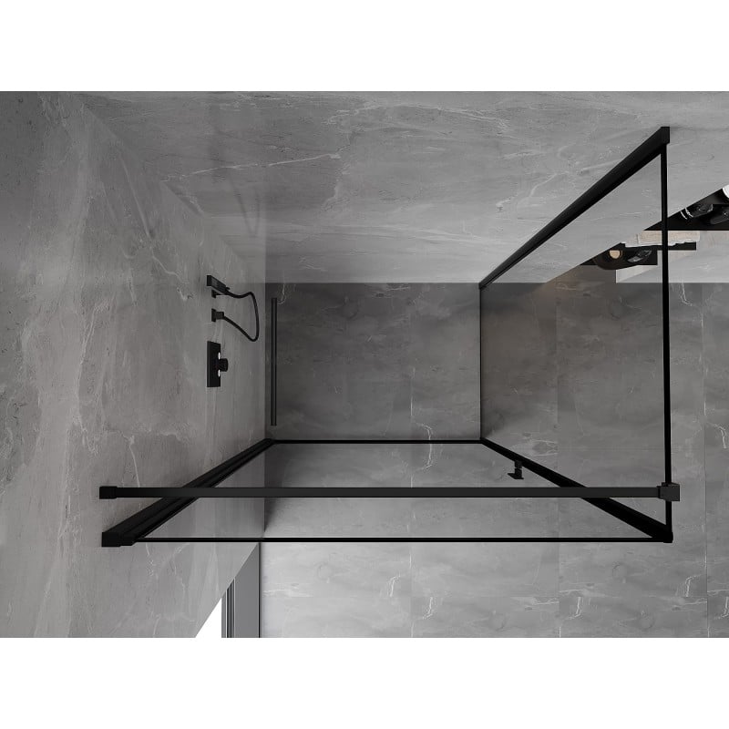 Mexen Mist-B cabine de douche pivotante gauche 80 x 120 cm, encadrement noir, noir - 8A2T-080-120-70-70-L