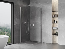 Mexen Mist-B Duo cabine de douche battante 75 x 75 cm, transparent, chrome - 8A2-075-075-01-00