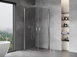 Mexen Mist-B Duo cabine de douche pivotante 100 x 100 cm, transparente, chrome - 8A2-100-100-01-00