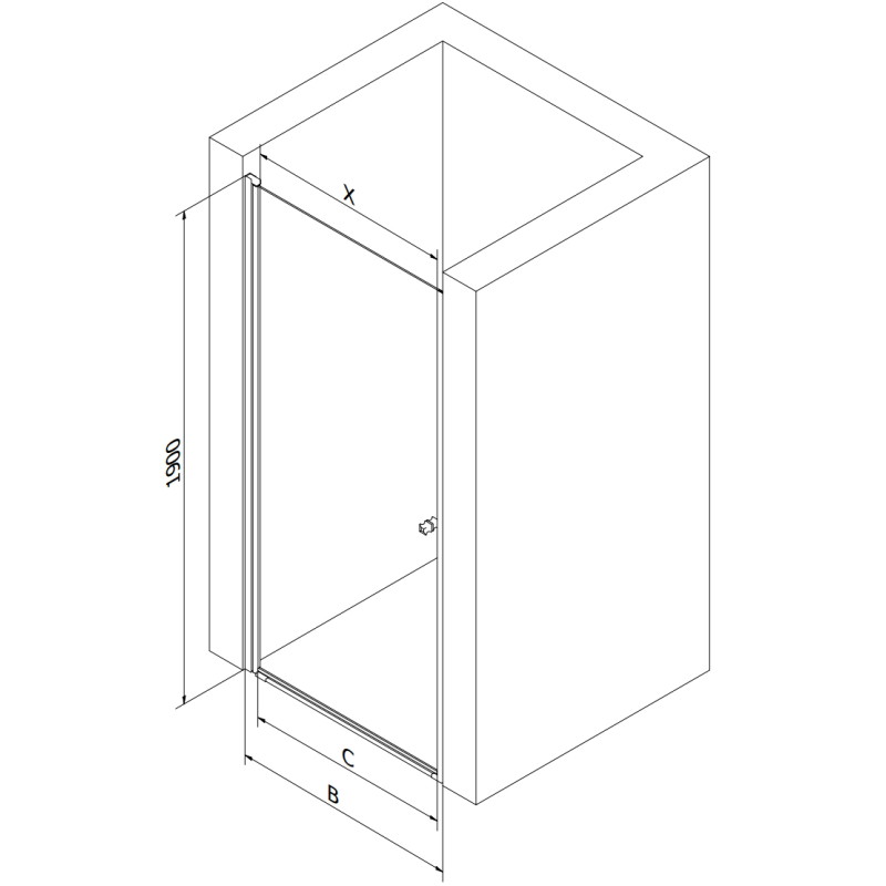 Mexen Pretoria porte de douche pivotante 100 cm, transparent, noir - 852-100-000-70-00