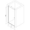 Mexen Pretoria porte de douche pivotante 100 cm, transparent, noir - 852-100-000-70-00