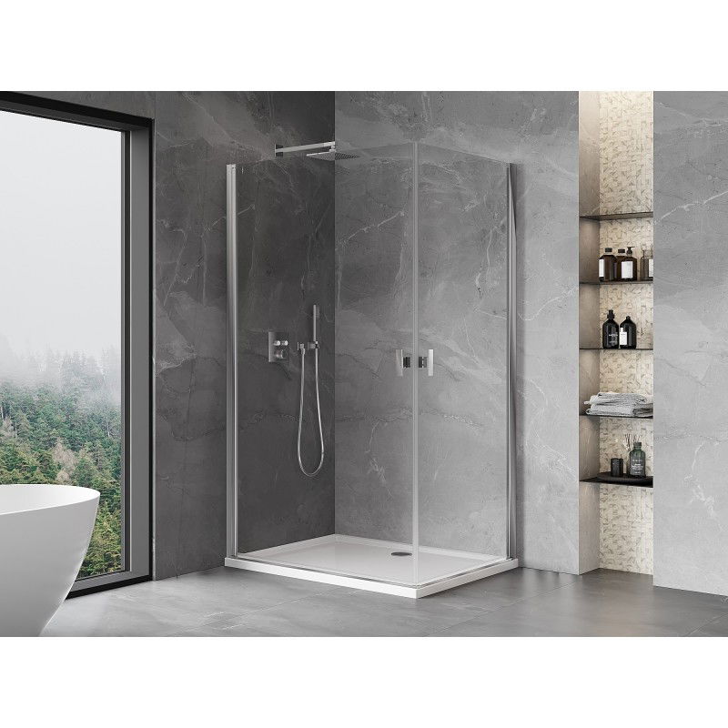 Mexen Mist-B Duo cabine de douche pivotante 85 x 80 cm, transparent, chrome - 8A2-085-080-01-00