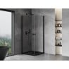 Mexen Mist-B Duo cabine de douche pivotante 75 x 75 cm, transparente, noire - 8A2-075-075-70-00