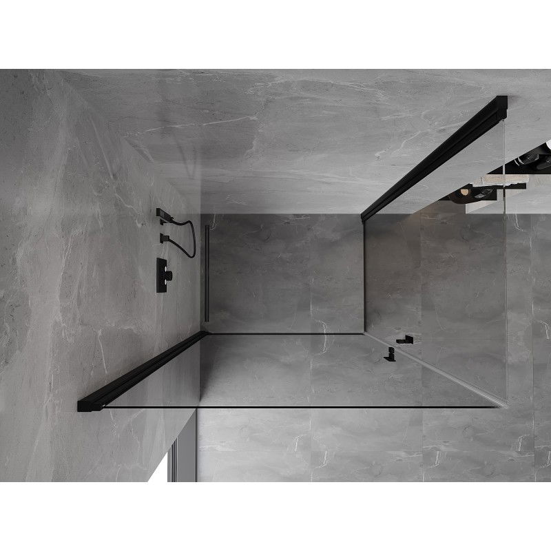 Mexen Mist-B Duo cabine de douche pivotante 80 x 75 cm, transparent, noire - 8A2-080-075-70-00