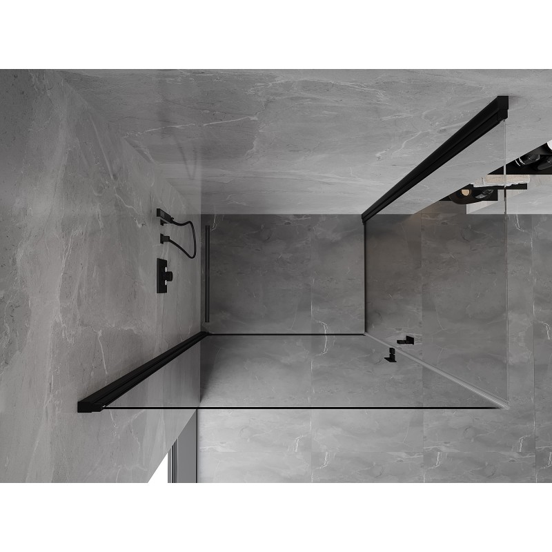 Mexen Mist-B Duo cabine de douche battante 90 x 70 cm, transparent, noir - 8A2-090-070-70-00