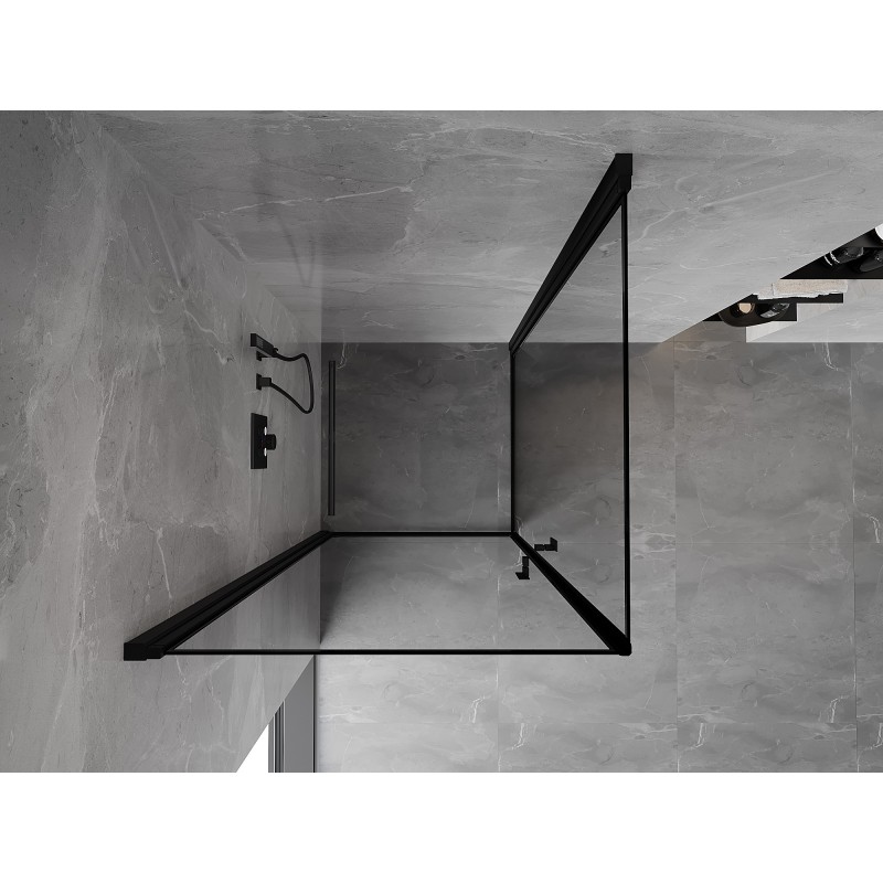 Mexen Mist-B Duo cabine de douche pivotante 70 x 70 cm, cadre noir, noir - 8A2-070L-070P-70-70