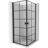 Mexen Mist-B Duo cabine de douche pivotante 70 x 70 cm, grille noire, noire - 8A2-070L-070P-70-77