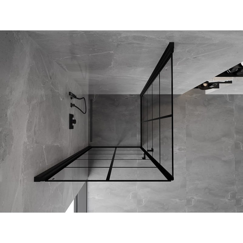 Mexen Mist-B Duo cabine de douche pivotante 90 x 90 cm, grille noire, noir - 8A2-090L-090P-70-77