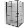 Mexen Mist-B Duo cabine de douche pivotante 90 x 100 cm, grille noire, noir - 8A2-090L-100P-70-77