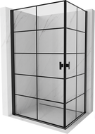 Mexen Mist-B Duo cabine de douche pivotante 90 x 100 cm, grille noire, noir - 8A2-090L-100P-70-77