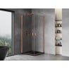 Mexen Mist-B Duo cabine de douche pivotante 90 x 90 cm, transparent, cuivre brossé - 8A2-090-090-65-00