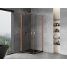 Mexen Mist-B Duo cabine de douche pivotante 100 x 100 cm, transparent, cuivre brossé - 8A2-100-100-65-00