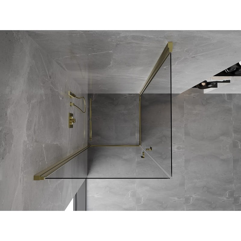 Mexen Mist-B Duo cabine de douche pivotante 100 x 100 cm, transparent, or - 8A2-100-100-50-00