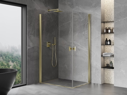 Mexen Mist-B Duo cabine de douche pivotante 85 x 75 cm, transparent, dorée - 8A2-085-075-50-00