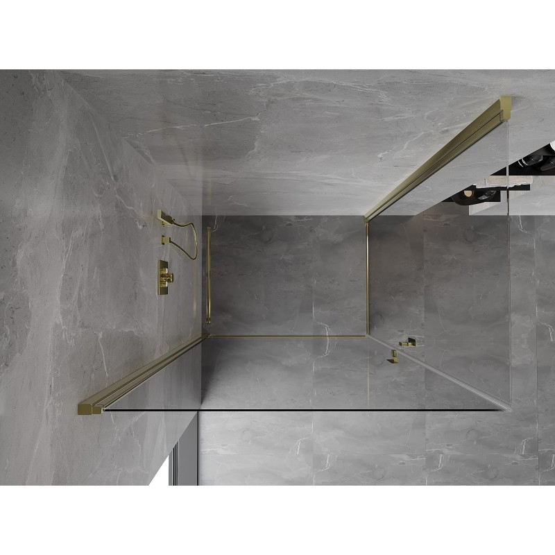 Mexen Mist-B Duo cabine de douche pivotante 85 x 80 cm, transparent, or - 8A2-085-080-50-00