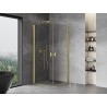 Mexen Mist-B Duo cabine de douche pivotante 75 x 75 cm, transparent, or brossé - 8A2-075-075-55-00