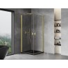 Mexen Mist-B Duo cabine de douche pivotante 90 x 90 cm, transparent, or brossé - 8A2-090-090-55-00