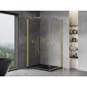 Mexen Mist-B Duo cabine de douche pivotante 100 x 70 cm, transparent, or brossé - 8A2-100-070-55-00