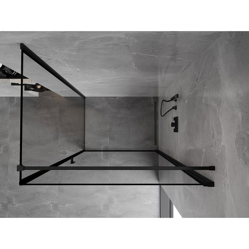 Mexen Mist-B cabine de douche pivotante droite 70 x 110 cm, cadre noir, noir - 8A2T-070-110-70-70-P