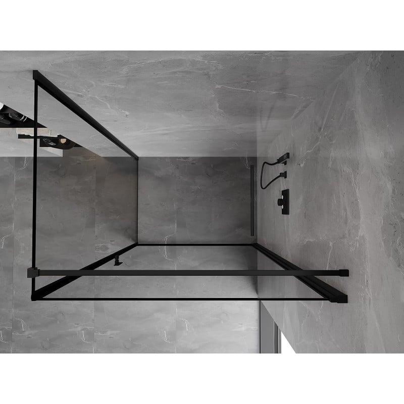 Mexen Mist-B cabine de douche pivotante droite 90 x 110 cm, cadre noir, noir - 8A2T-090-110-70-70-P