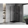 Mexen Mist-B cabine de douche pivotante droite 90 x 90 cm, cadre noir, noir - 8A2T-090-090-70-70-P