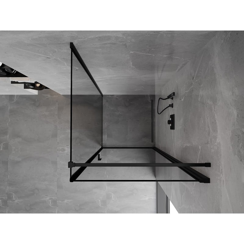 Mexen Mist-B cabine de douche pivotante droite 100 x 100 cm, cadre noir, noir - 8A2T-100-100-70-70-P