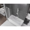 Mexen Velar L paroi de baignoire 2 volets coulissante 70 x 150 cm, givré, blanc - 896-070-003-31-20