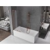 Mexen Velar L paroi de baignoire coulissante 2 battants 70 x 150 cm, givrée, cuivre brossé - 896-070-003-31-65