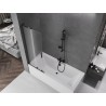 Mexen Velar L paroi de baignoire 2 volets coulissants 70 x 150 cm, dépoli, noir - 896-070-003-31-70