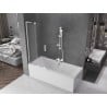 Mexen Velar L paroi de baignoire à 2 volets coulissants 80 x 150 cm, givré, blanc - 896-080-003-31-20